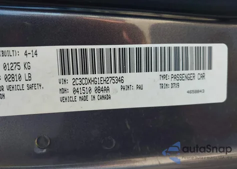 2014 Dodge Charger Sxt from USA, damaged, VIN 2C3CDXHG1EH275346